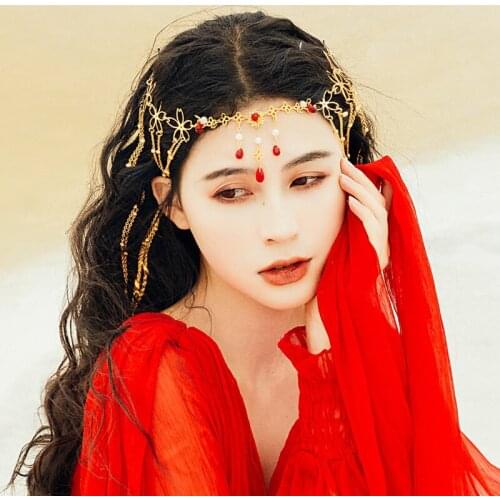 1PC Headchain Headpiece Forehead Chain Hairjewelry Tassel Headband Hair Accessories for Women Hearwear