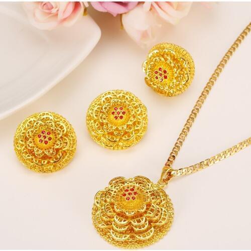 Bangrui 2017 New Gold Color Ethiopian Women Jewelry Sets African Bridal Wedding Jewelry Sets