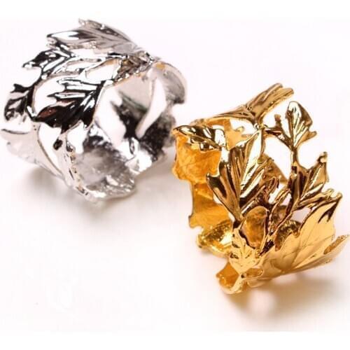 1Pc Leaf Napkin Buckle Ring Hotel Western Table Model for Wedding Receptions Gifts Home Room Hotel Banquet Christmas Decoration