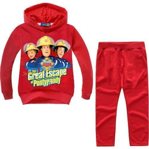 Tops pants spring children tshirts clothing sets boys tee girls trousers clothes suits fireman sam Hoodies kids sweatshirts 2pcs