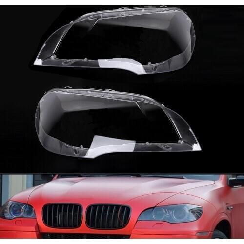 Car Headlight Headlamp Cover Clear Lens Auto Shell Cover Replacement for BMW X5 E70 2008-2013, 2PCS L&R
