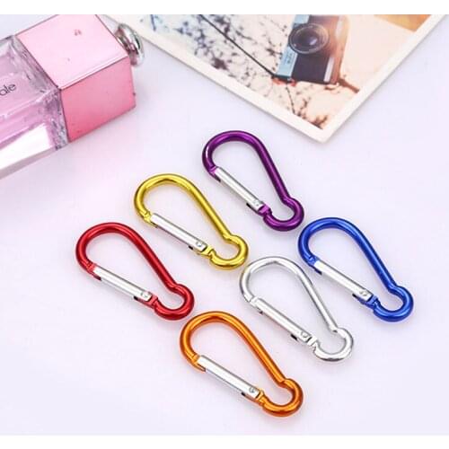 20PCS Aluminum Carabiner Key Chain Clip Outdoor Camping Keyring Snap Hook Water Bottle Buckle Travel Climbing Accessories