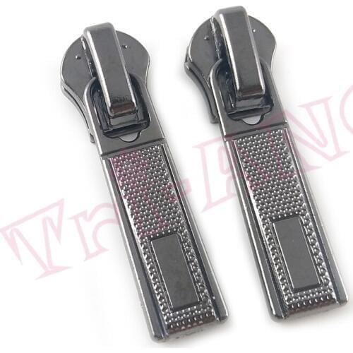 20pcs/lot, Gun Black Plating Classic 5# Metal Zipper Sliders, Two Patterns Selectable Zipper Pulls