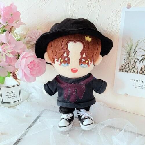 20cm Plush Dolls shirt hat pants Clothes Outfit Accessories for Korea Sean Xiao EXO Idol Dolls Bodysuit Clothing Fans Gift