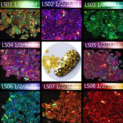 2g Nail Art Round Decorations New Nail Glitter Mini Thin Mixed Sizes 1-3mm Designs Laser Glitter Paillette Nail Art Tips Sticker