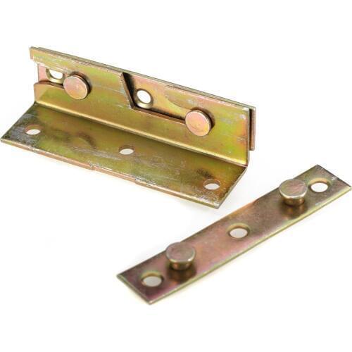 4 Set Brass Furniture Fitting Wood Bed Rail Bracket Screws Snap Connectors Fasteners For Home Hardware Tools