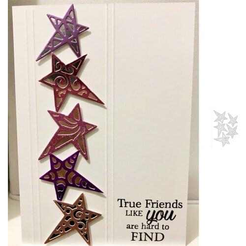 5Pcs Stars Set Frame Dies Cutting Scrapbooking Stencil for Album Paper DIY Gift Card Decoration Embossing Dies New 2021
