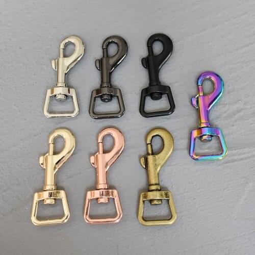 50 Pcs 15mm Metal Snap Hook Spring Gate Openable Keyring Leather Bag Belt Strap Buckle Dog Chain Snap Clasp Clip Trigger Luggage