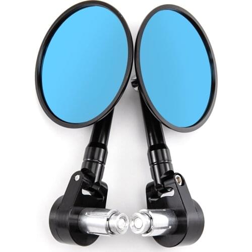 7/8" 22mm Universal Motorcycle Rear View Mirror HandleBar Cafe Racer CNC Aluminum Motorcycle Bar End Rearview Side Mirrors
