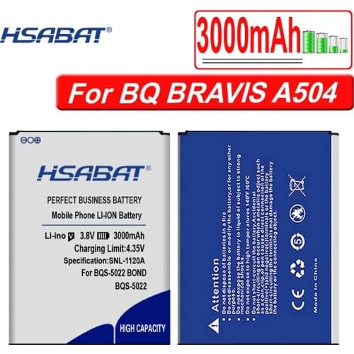 HSABAT 3000mAh BQS-5022 Battery for BQ BRAVIS A504 Trace for BQS 5022 BQS5022 BOND
