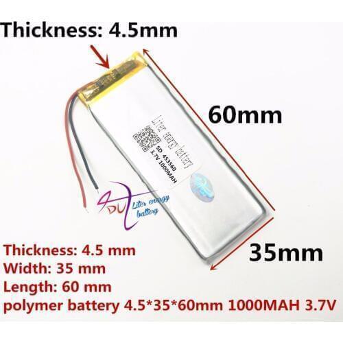 Shenzhen battery manufacturer 1000mah lithium ion polymer battery 3.7v 453560 tablet battery