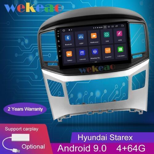 Wekeao Touch Screen 9'' 1 Din Android 9.0 Car Radio Automotivo For Hyundai H1 Starex Grand Android Auto GPS Navigation 2015-2018