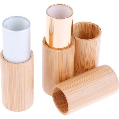 1PC DIY Bamboo Empty Lip Gross Container Lipstick Tube Container Lip Balm Tubes Bamboo Lipstick Tube