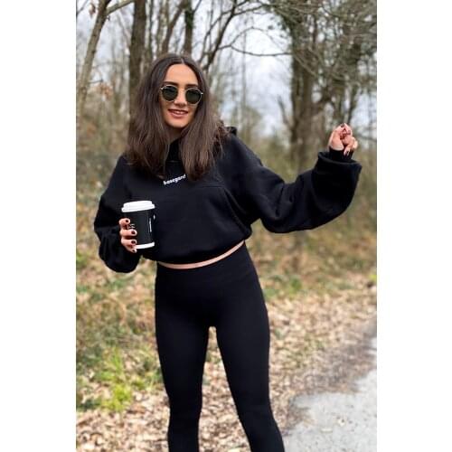 Basegard Hoodie Oversize Basic Women Female Loose Winter Spring Grey Long Sleeve Cotton Girl Top Black Lilac Purple Sweatshirt