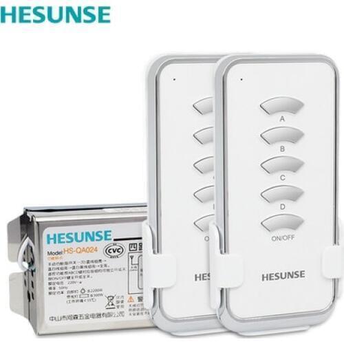 HS-QA024 2N1 4Ch RF Digital Wireless Remote Control Switch apply to 110V and 220V with 2 Remote Control And Receiver