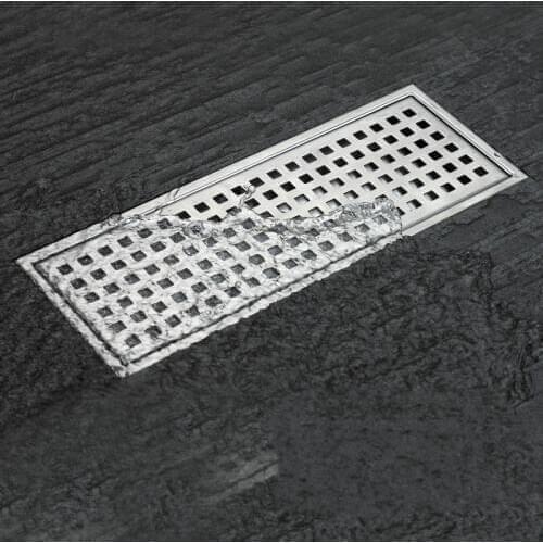 FREE SHIPPING stainless steel 300 x 110mm square anti-odor floor drain bathroom shower drainer--3365