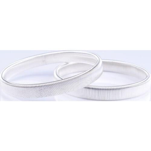 Spring Wire Bracelets For Women 2 Pcs Spring Bracelet Bangle 19mm Length Golden Silver Color Steel Jewelry Accessories