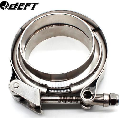 DEFT Quick Release V band Clamp Auto V-band Exhaust Male Female Flange 76mm Vband Clamps Stainless Steel 2" 2.5" 3" 3.5" 4" Inch