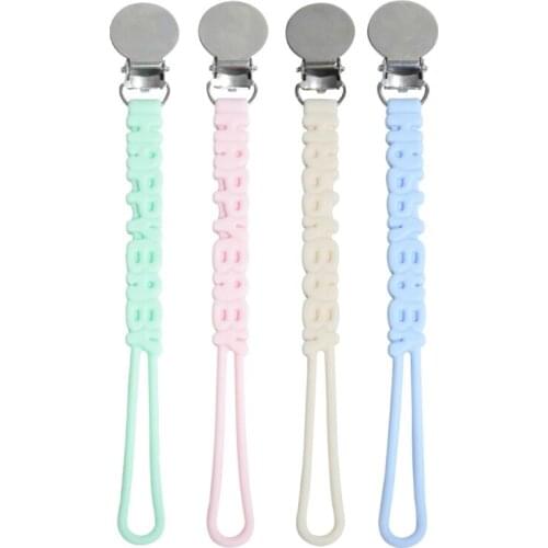 Baby Pacifier Clip Chain Soother Dummy Nipple Holder BPA-free Silicone Molar Teether Clip Strap for Infant Newborn