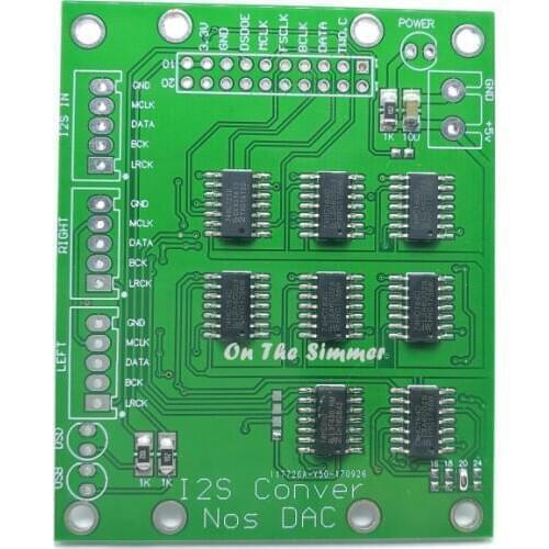 NOS DAC/I2S format, NOS decoder, shifter board and I2S data conversion right justified format