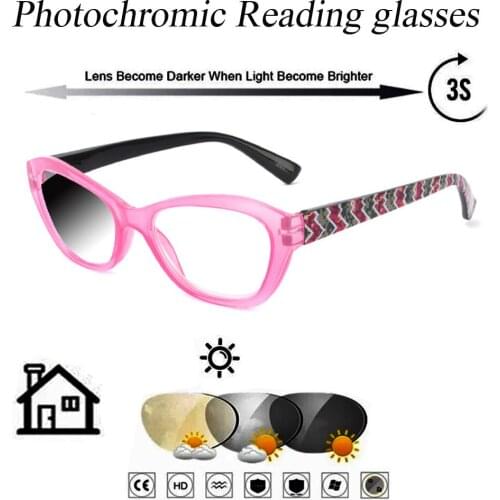 Photochromic Gray Reading Glasses Rectangularcats EyesTrend High Quality Fashion Ladies Women+1+1.5 +1.75 +2.0 +2.5 +3 +3.5 +4