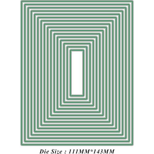 JMCRAFT 3D Solid Line Rectangular Border #2 Metal Cutting Dies DIY Scrapbook Handmade Paper Craft Metal Steel Template Dies