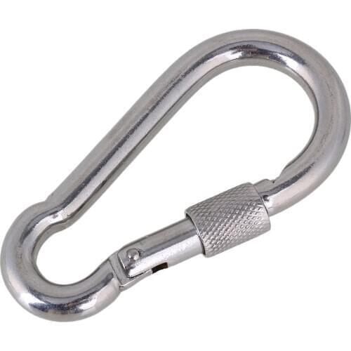 Silver 304 Stainless Steel M9x90 Link Chain Screw Carabiner for Outdoor Activity