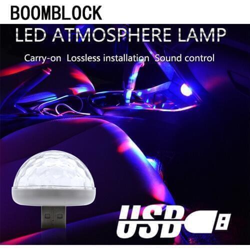 Colorful Disco Lights USB LED Projector Light Atmosphere Lamps For iPhone Android Family Party Disco DJ Bar light For Auto Cars