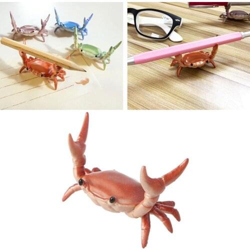 Creative Cute Crab Pen Holder Weightlifting Crabs Penholder Bracket Storage Rack Gift Stationery