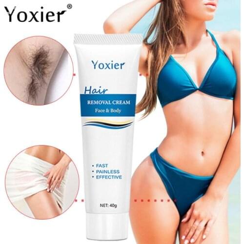Yoxier Painless Hair Removal Cream Face Arm Leg Back Underarms Bikini Line Full Body Repair Gentle Non-Irritating Skin Care 40g