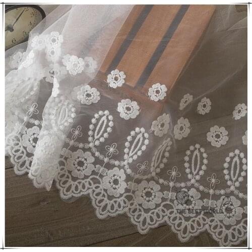 The new dress materials DIY manual 35 cm milk white gauze silk embroidery lace