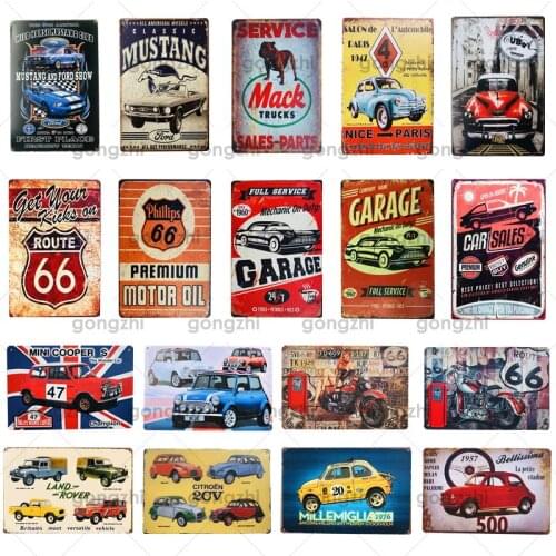 Motor Oil Metal Tin Sign Route 66 Motor Car Motor Vintage Retro Plaque Wall Art Poster Bar Club Garage Decoration Iron Painting
