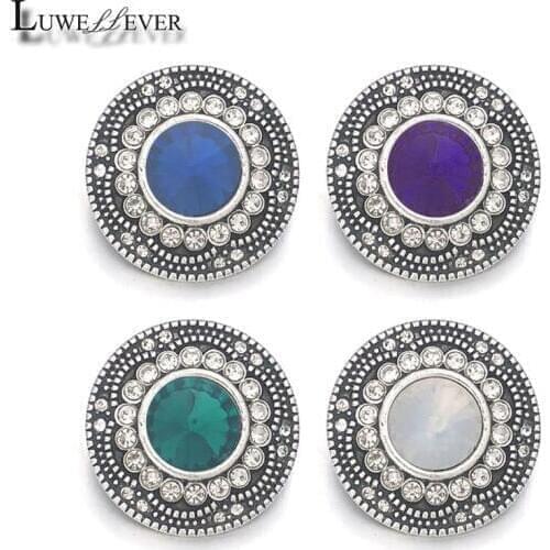 Fashion Component w388 Crystal 3D 18mm Metal Snap Button For Bracelet Necklace Interchangeable Jewelry Women Accessorie Findings