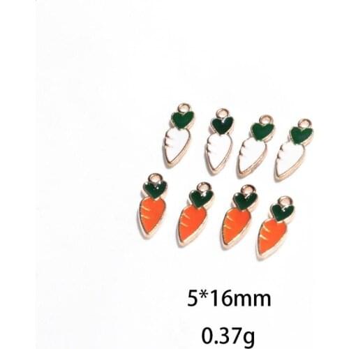 NEW 30pcs DIY Fashion Charms Gift Enamels Mini Carrot Alloy Pendant Making Hair Bracelet Necklace Earrings Jewelry Accessories