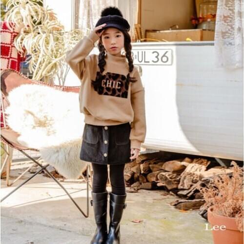 New Winter Thicken Leopard Printing Girls Sweatshirts High Collar Warm Baby Girls Sweatshirts Kids Sweatshirts for Girls, #8160