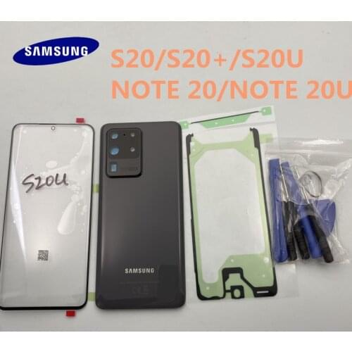 New Original Front Screen Glass Lens Samsung Galaxy S20 NOTE 10 20 PLUS Ultra Rear Battery Cover Door Back Housing with Adhesive
