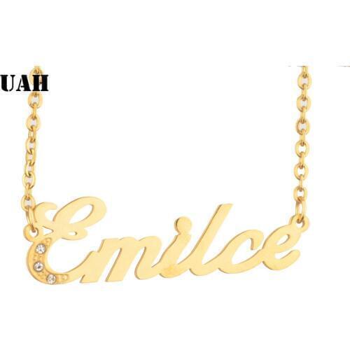 UAH Emilce Name or Personalized Name Gift For Mom Child Sister Name Letter Necklace