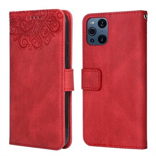 Luxury Leather Case for OPPO Find X3 Flower Embossing PEDM00 Wallet Flip Phone Case for OPPO Find X 3 Cover