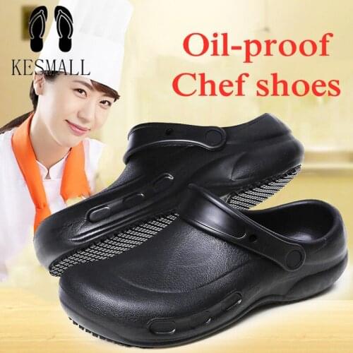 Lizeruee Women Slippers EVA High Quality Oil-proof Kitchen Work Shoes for Chef Master Cook Restaurant Slippers Flat Sandals