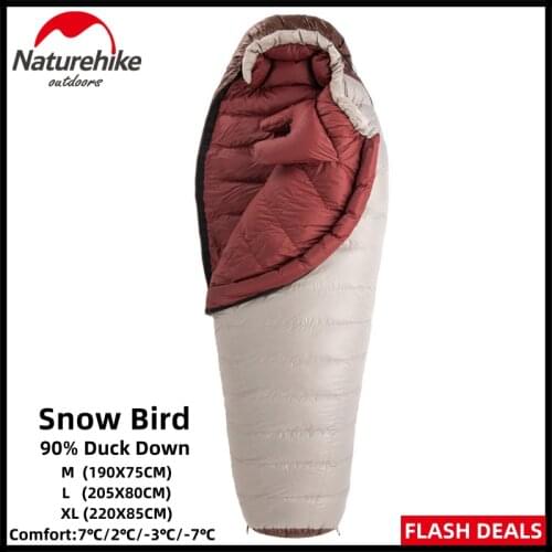 Naturehike 2021 Sleeping Bag 90% Duck Down Camping Hiking Snowbird Mummy Ultralight Adult Outdoor Camping Warm Sleeping Bag Tent