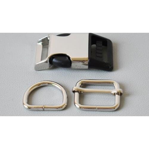 1 set 25mm pulling buckle Metal release buckles D rings sliders for cat dog collar adjustable buckles DIY sewing accessories
