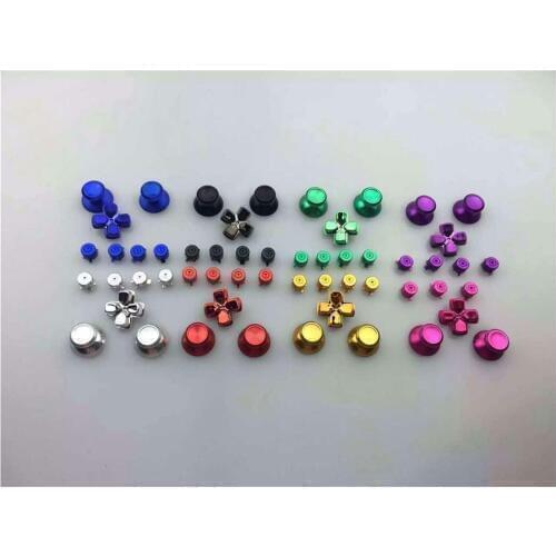 100set Metal Analog Joystick ThumbStick Grip Caps+Dpad Action D-Pad Buttons for Sony Playstation 4 PS4 DS4 Gamepad Controller