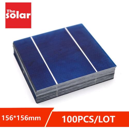 100pcs 156 Solar Cells Panel DIY Charger Polycrystalline Battery Charge Silicon Sunpower 5/6 inch Mono Poly 78 52 39 26mm 1A 2A