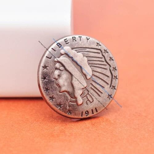 10X 29MM Antique Silver Star Indian Head Liberty Coin Conchos for DIY Leathercraft Backpack Luggage Bag Wallet Decor