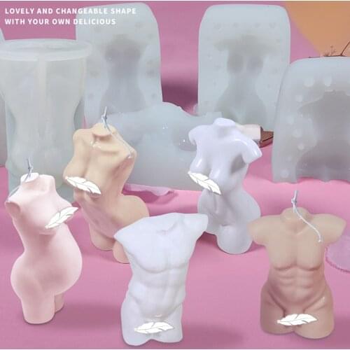 3D Human Body Candle Mold Silicone Wax Mould Male and Female Design Art Fragrance Candle Making Soap Chocolate Cake Decorating