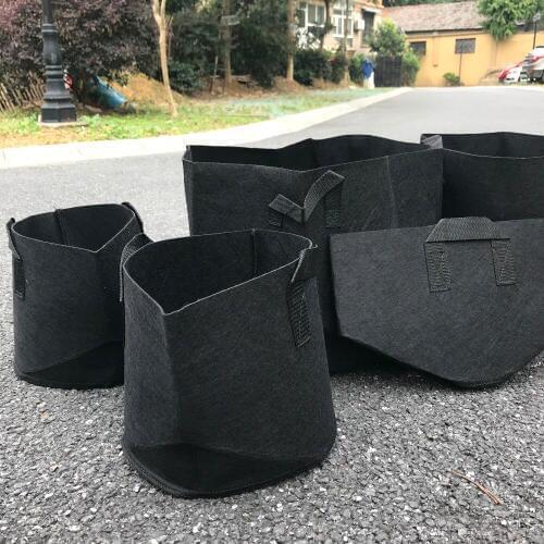 4 pcs 3/5/7/10 gallon Black Fabric Pots Plant Vegetable Pouch Round Aeration Pot Container Grow Bag