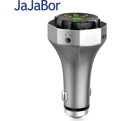 JaJaBor Bluetooth Car Kit Handsfree FM Transmitter FM Modulator AUX Audio Output A2DP MP3 Player Support TF Card / U Disk Play