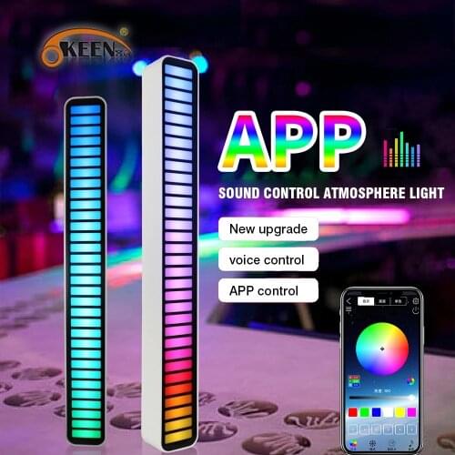 Car Music Sound Control Light RGB Voice-Activated Pickup Rhythm Atmosphere Light With 32 LED 18 Colors Car Home Decoration Lamp