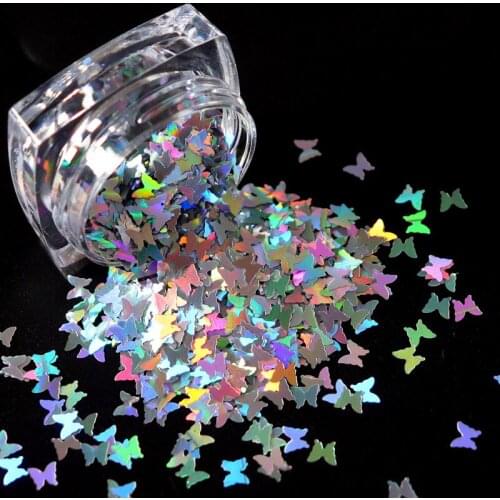 Butterfly Laser Shiny DIY Lip Gloss Glittering Decor Butterflies Laser Flakes Lipgloss Base Mix Decorations 1g