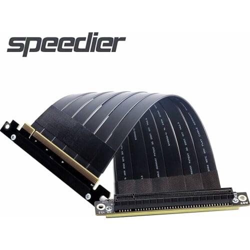 GTX 1080ti Graphics Card Black Riser Cable PCIE 3.0 X16 Flat Extension Cable 90 Degree Right Angled 16X Extender Connect Adapter